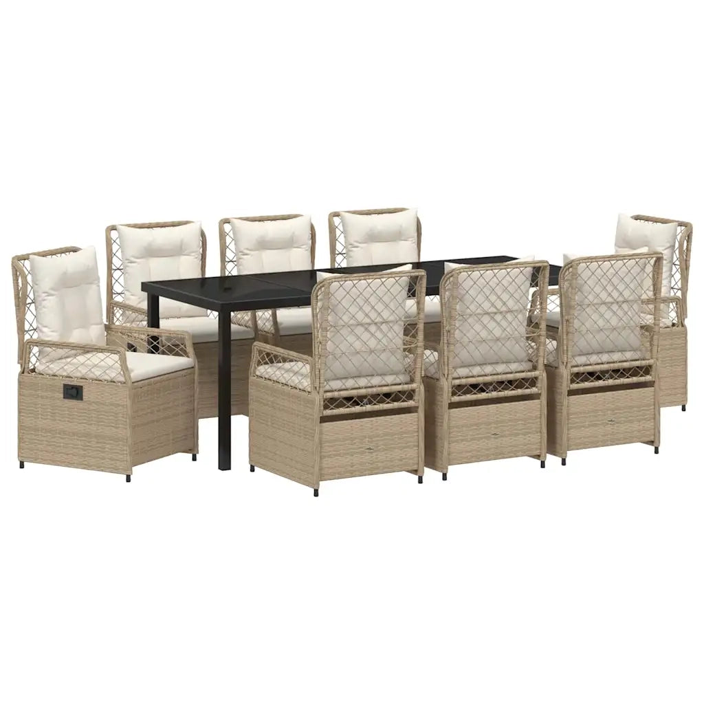 Set da Pranzo per Giardino 9 pcs Beige e Bianco Crema 3381015