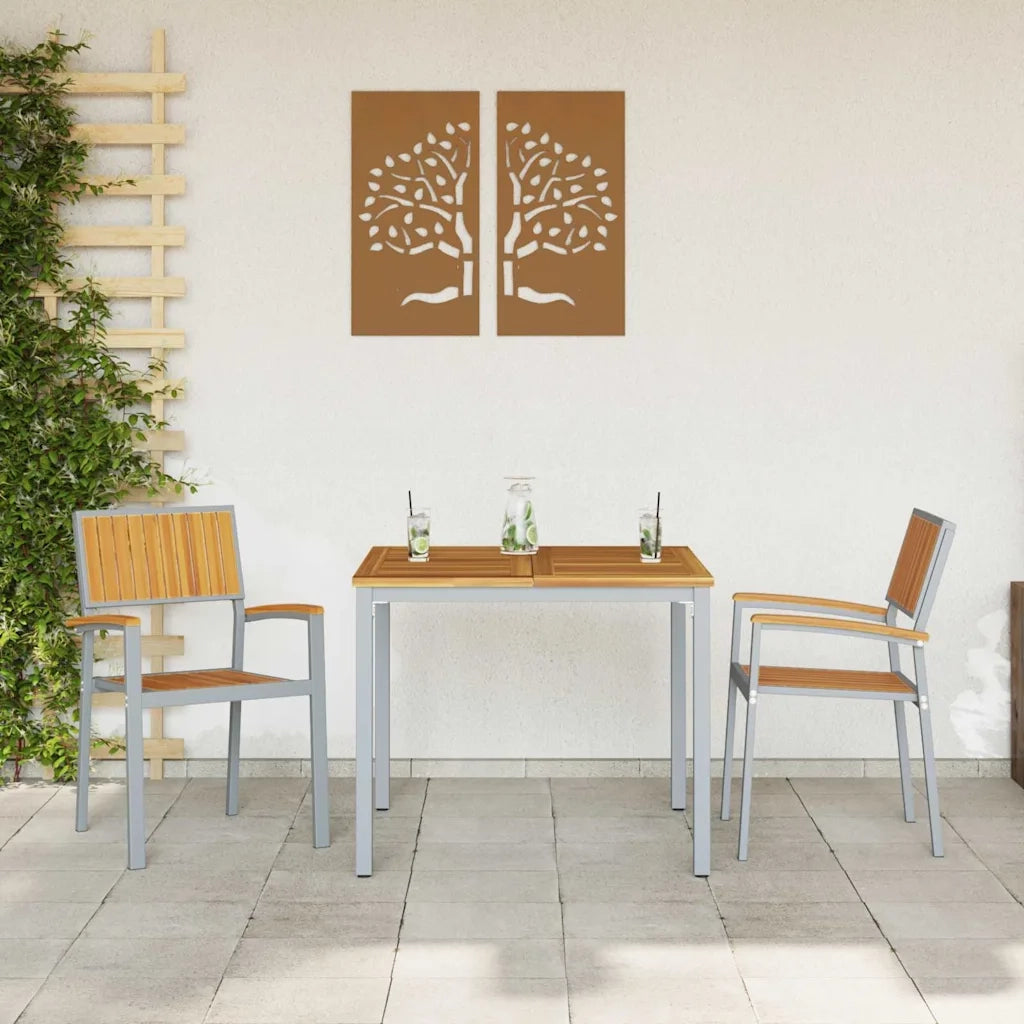 Sedia Impilabile 2 pcs Marrone 56 x 57 x 87 cm 4010628