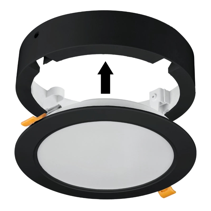 Plafoniera LED 18W 2in1 tonda nera IP54 DPM 3000-6000K