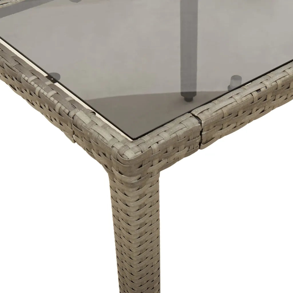 Set da Pranzo da Giardino 3pz con Cuscini in Polyrattan e Vetro 3278555