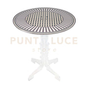 TAVOLINO MIAMI IN CRISTALLO ACRILICO TRASPARENTE E DECORO BASIC