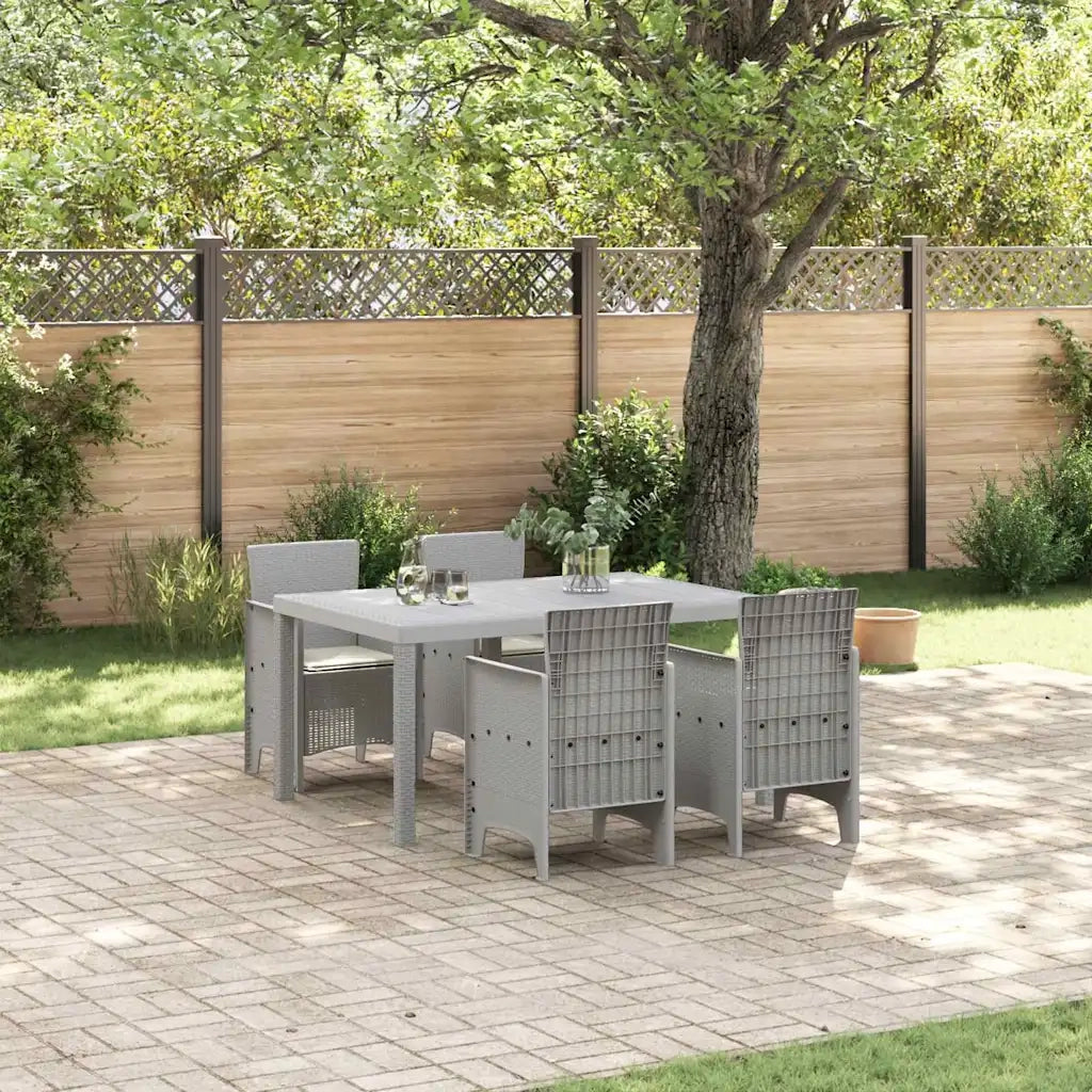 Set da Pranzo per Giardino 5 pcs Grigio chiaro Rattan Polt 3378711