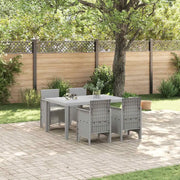 Set da Pranzo per Giardino 5 pcs Grigio chiaro Rattan Polt 3378711