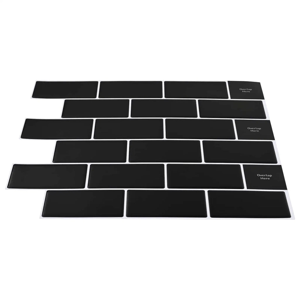 Piastrella subway 20 pcs Nero 30 x 30 cm Poliuretano e PET 42046118