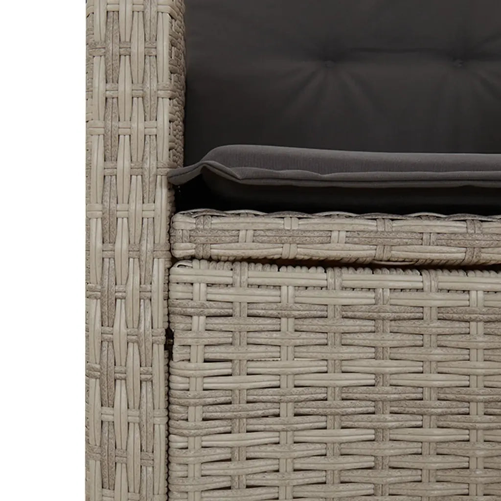 Set Pranzo da Giardino 5pz con Cuscini Grigio Chiaro Polyrattan 3212845