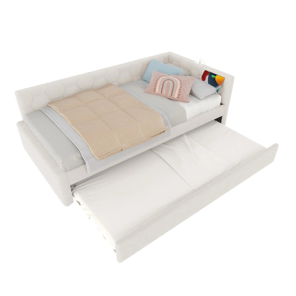 Letto Singolo con Divano e Rete a Doghe ¨C MINIMAL ¨C Bianco 90x200 cm