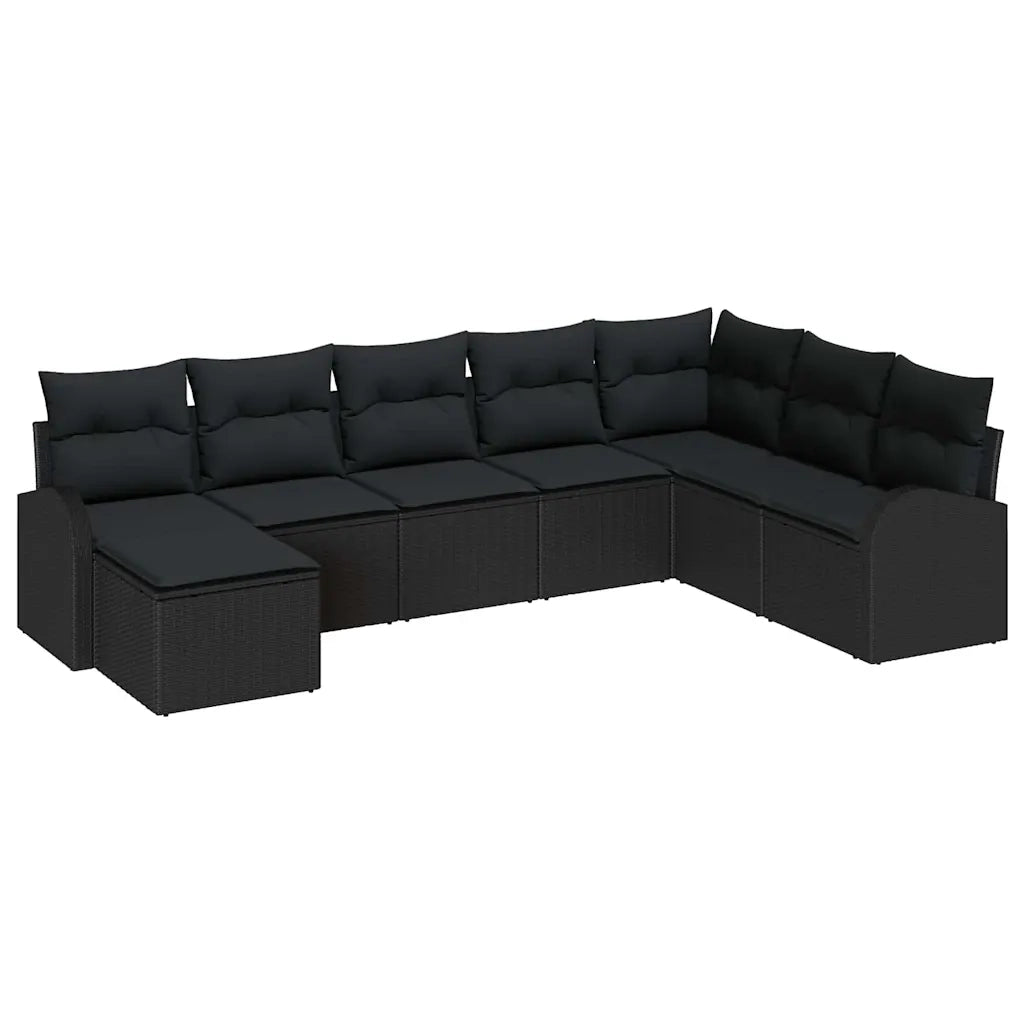 Set Divano da Giardino 8 pcs Nero Rattan in Polipropilene 3346163