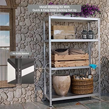 SCAFFALE IN METALLO MACISTE 120 X 60 X 195 H 5 PIANI KG 260 SENZA BULLONI