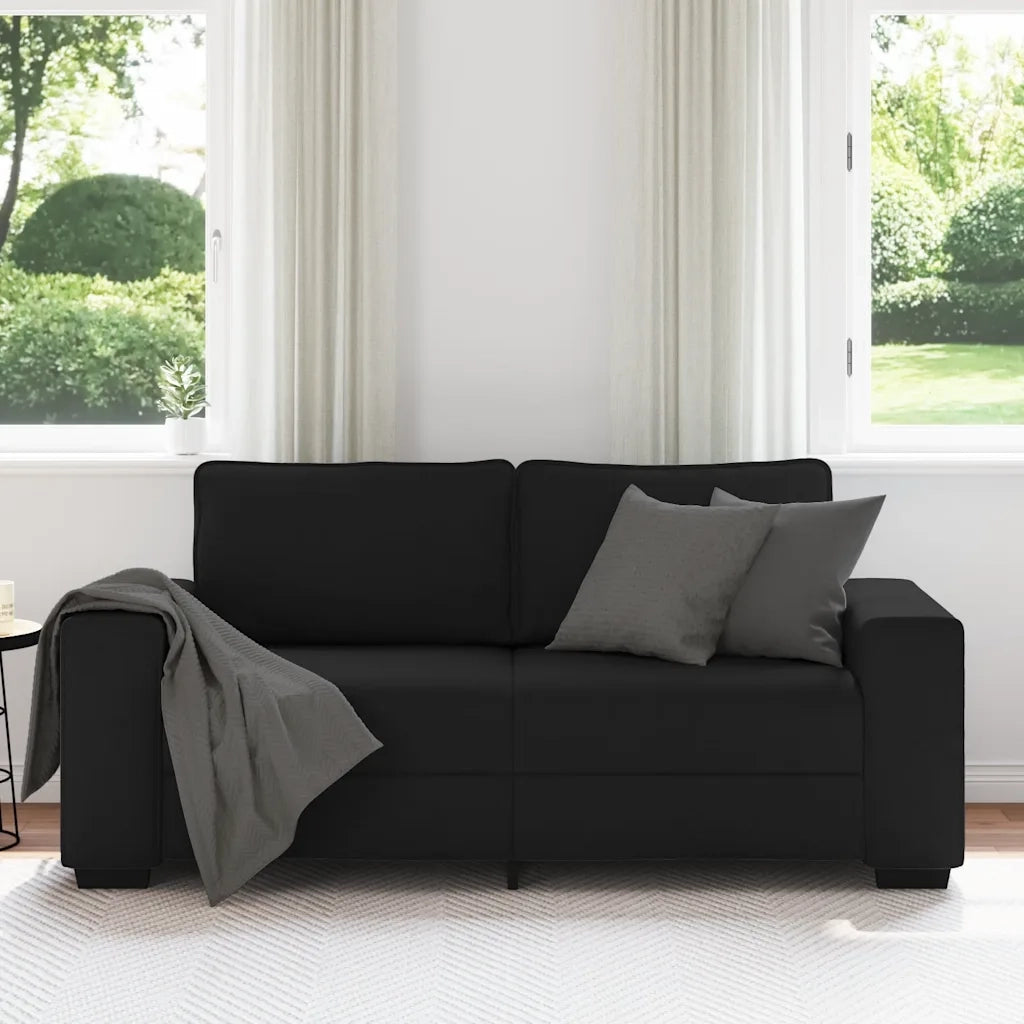 Divano a 2 Posti-Sofa 2 Posti Nero 120 cm in Tessuto 471838