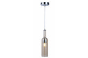 Lampada a sospensione Reality Bottle cromo vetro ambra E27