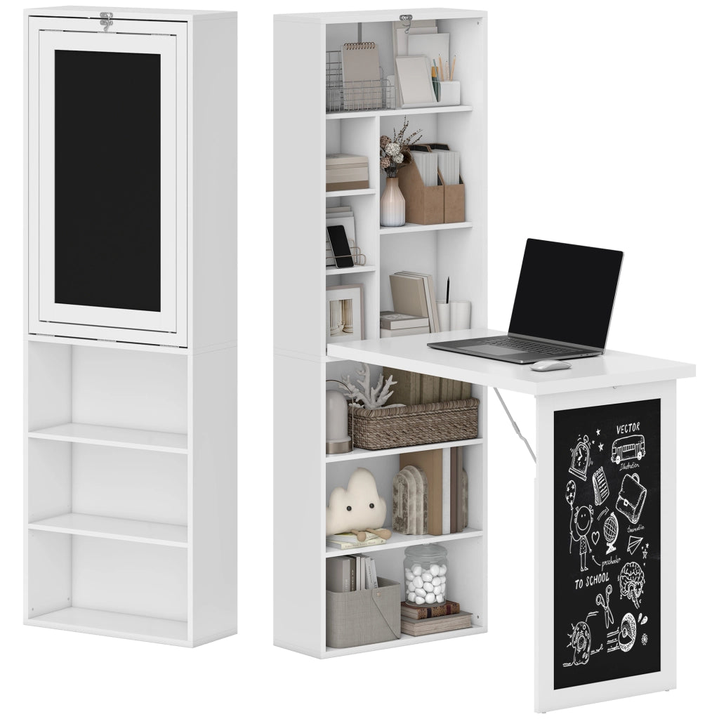 Scrivania angolare con scaffale e cassetti ¨C zephmum ¨C bianco 120x60x150 cm
