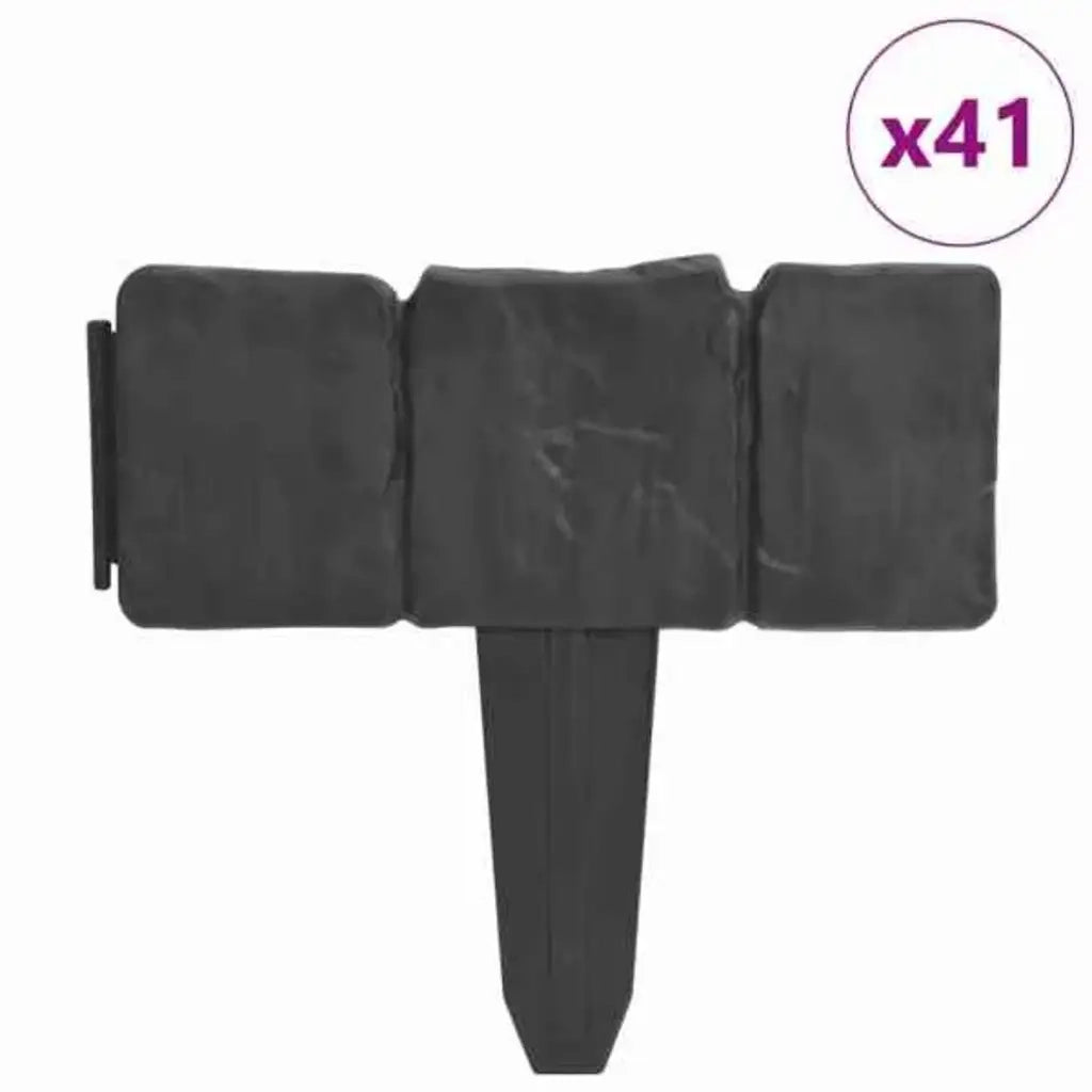Recinzione Giardino/Prato in Plastica 41 pz Aspetto Pietra 10 m CFW2001994