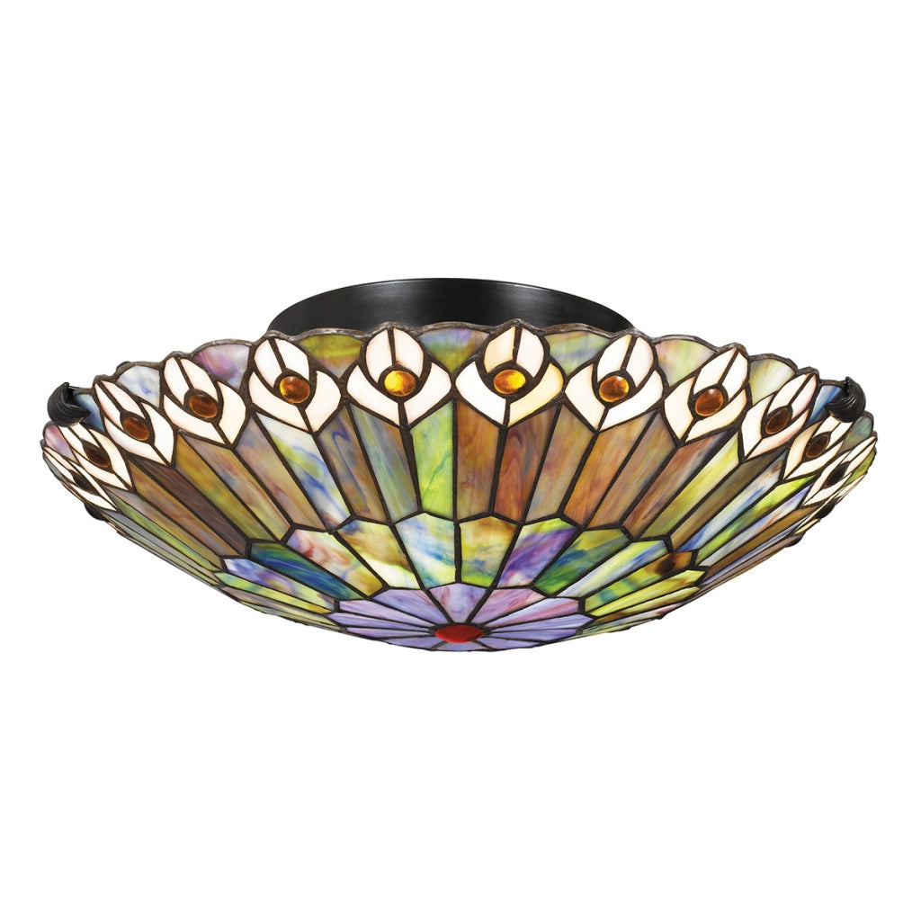 Plafoniera Tiffany Watkins Quoizel 42cm multicolore 2xE27