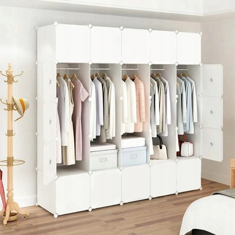 Grande armadio modulare bianco capiente guardaroba 183x183x47 cm