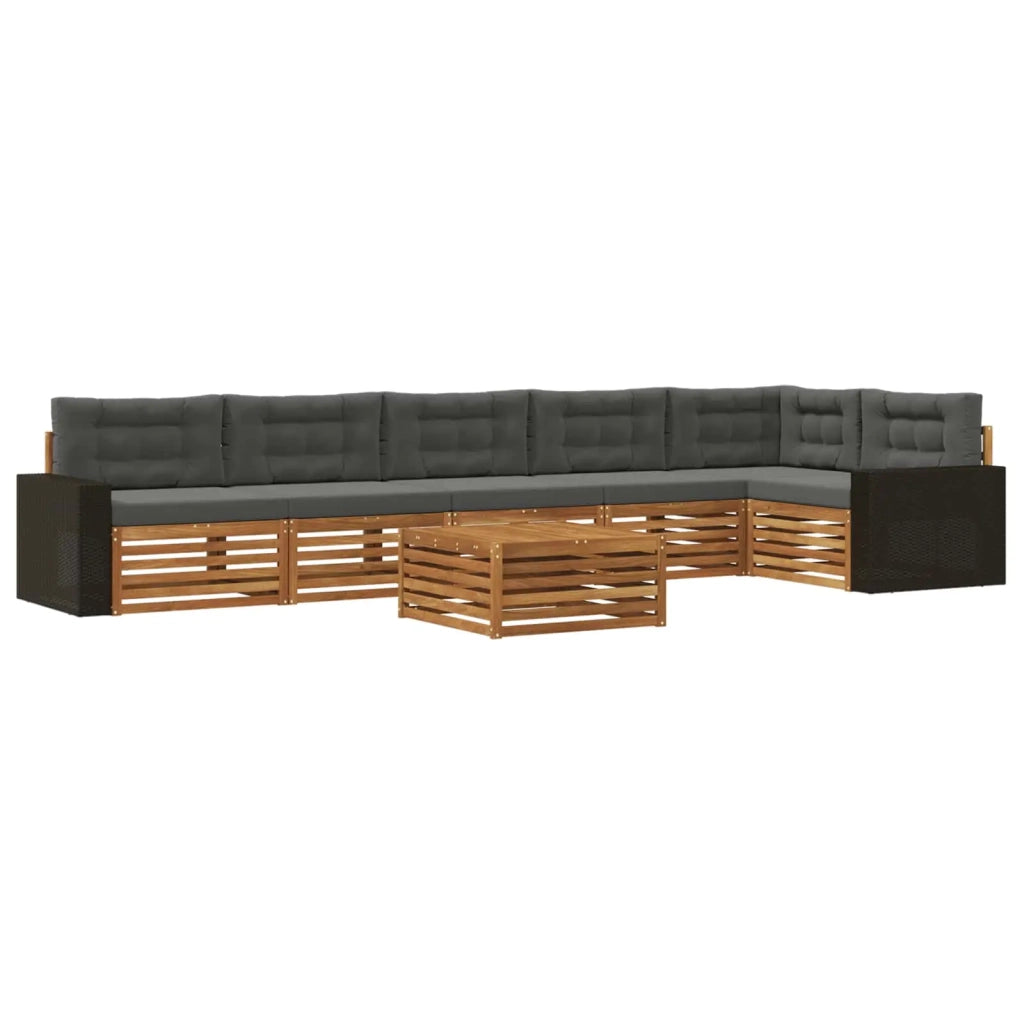Set di divani da esterno 7 pcs Naturale e Antracite 3383455