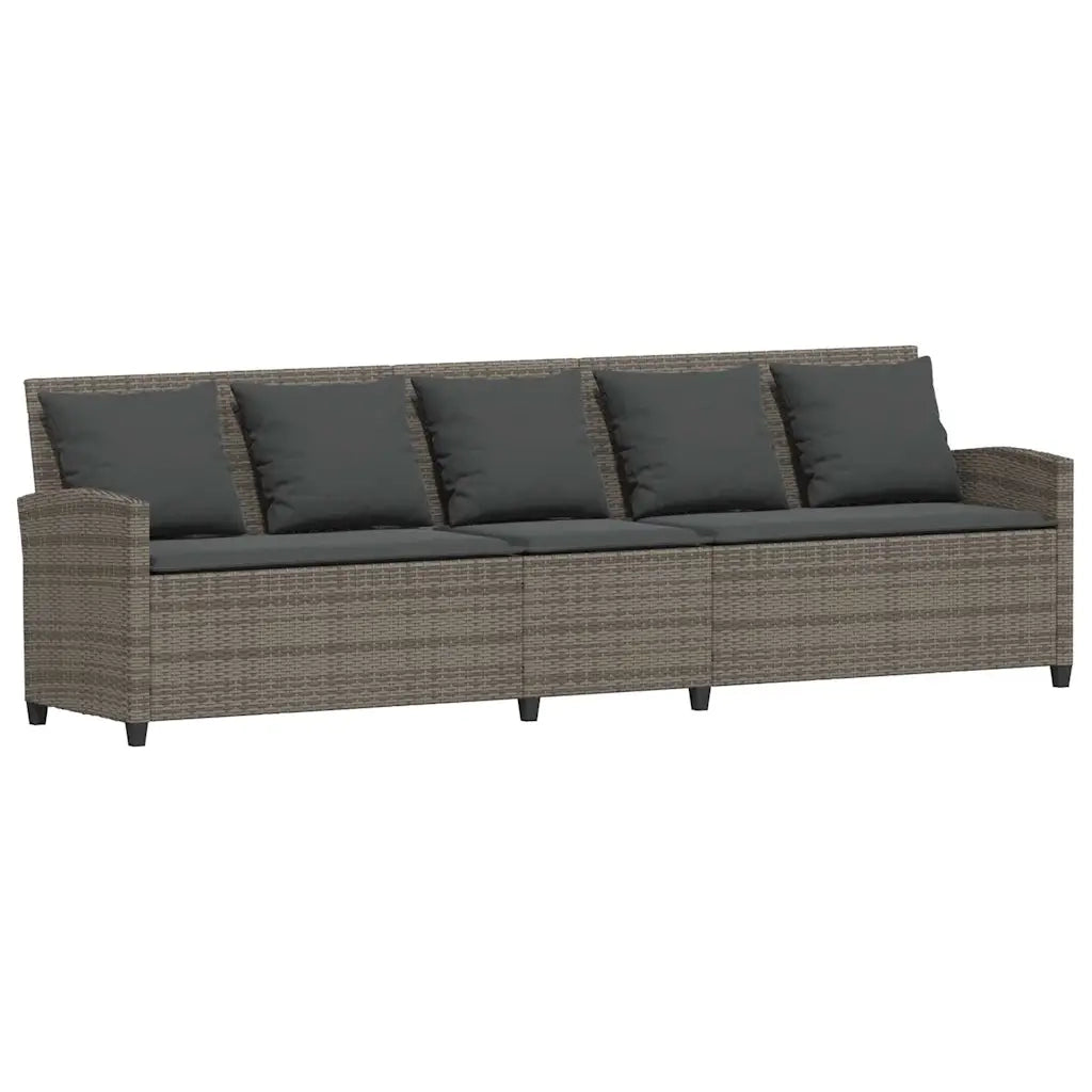 Set Divani da Giardino 4 pz con Cuscini a Forma di L Polyrattan