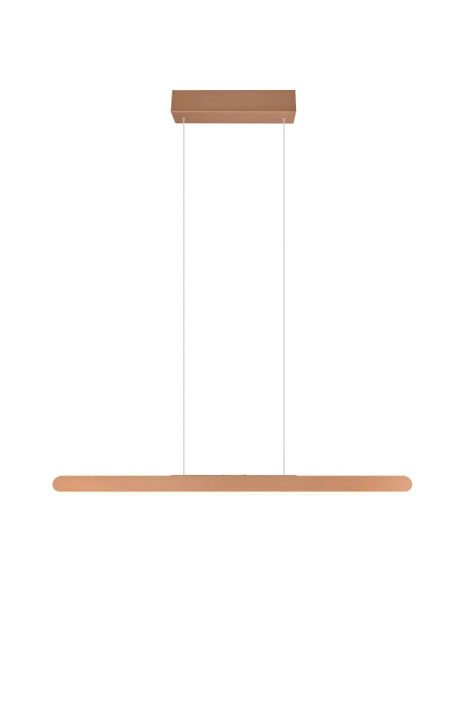 Lampada a sospensione LED a bi-emissione, metallo, caffè, L 100 cm, Helios