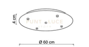 BASE-5L B LED base tonda d.60cm bianco opaco 5 luci led integrato