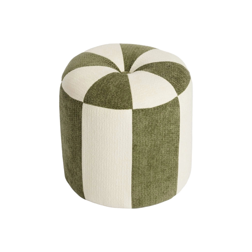 Pouf per bambini in tessuto chenille, verde