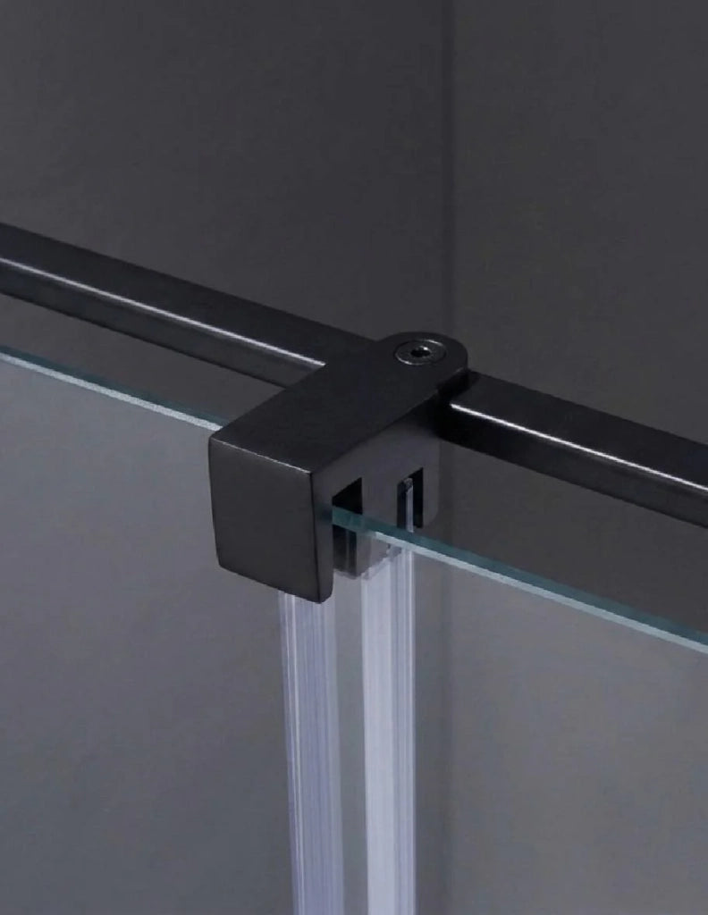 Box doccia CIRENE (KENNA) 1+1 con lato fisso laterale 100x75 cm Nero Barra Parallela