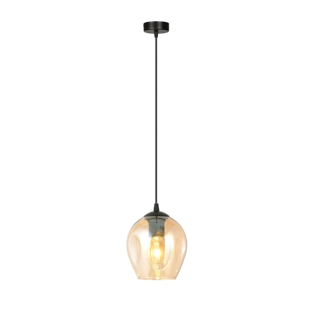 Lampada a sospensione Emibig Istar vetro miele nero E27
