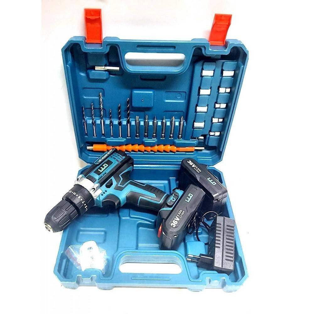 Trade Shop - Trapano Avvitatore Doppia Batteria A Litio 36 V Max + Valigetta 26 Accessori Lld -
