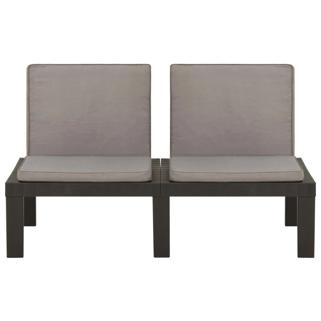 Set Divani da Giardino con Cuscini 3 pz | Set Salotto da Giardino in Plastica Grigio