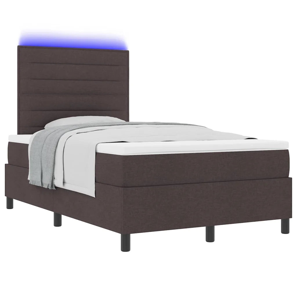 Letto a molle con materasso Marrone scuro 120 x 200 cm Tessuto 3342784