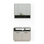 Vicco Set di mobili da bagno Grigio 2 parti