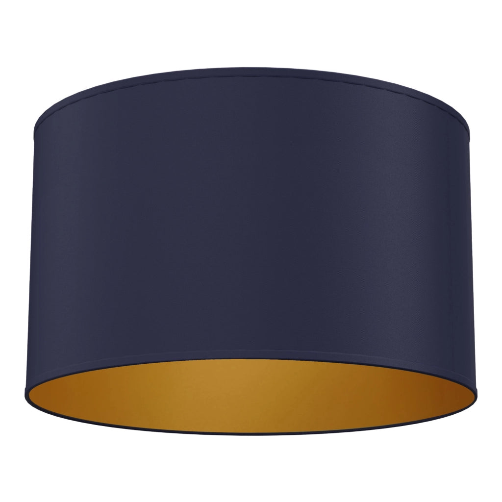 Plafoniera Arden 1xE27 blu navy oro tessuto 40 cm