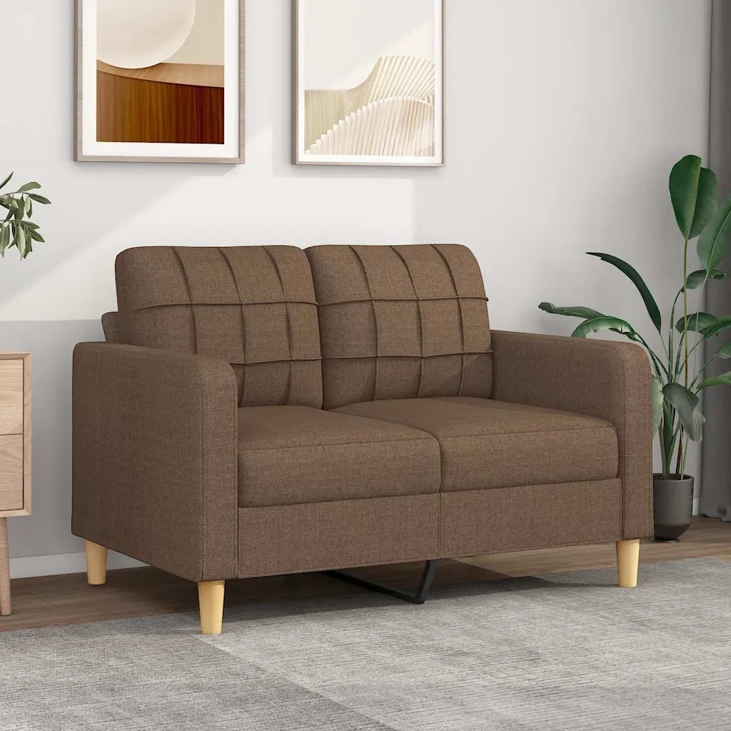 Divano a 2 Posti-Sofa 2 Posti Marrone 120 cm in Tessuto 411297