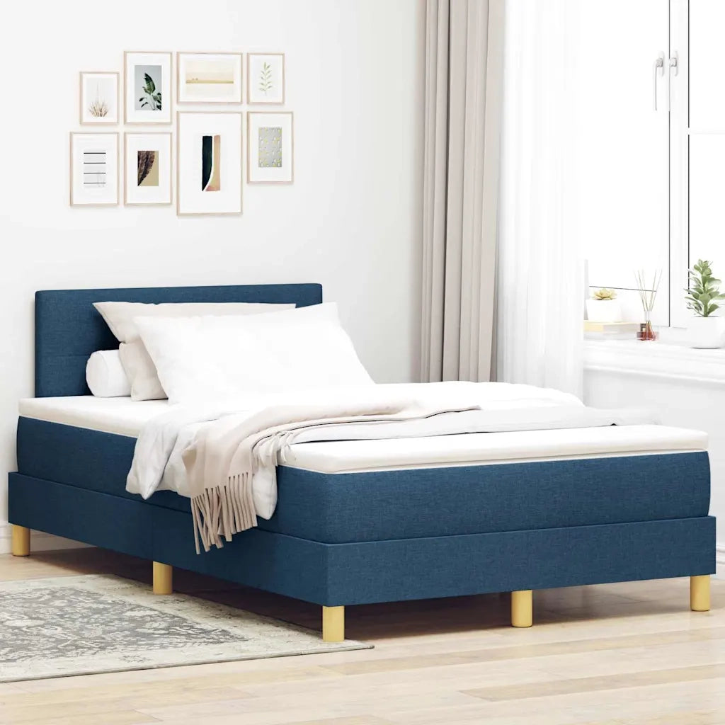 Letto a Sorgente LED con strisce LED Blu 120 x 190 cm Tessuto 3342428