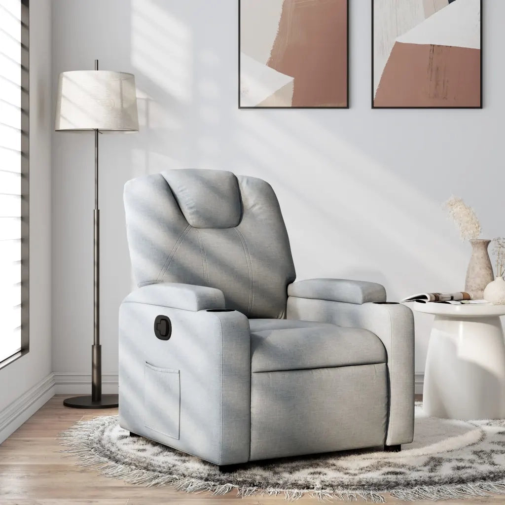 Poltrona reclinabile in tessuto grigio chiaro 3205508