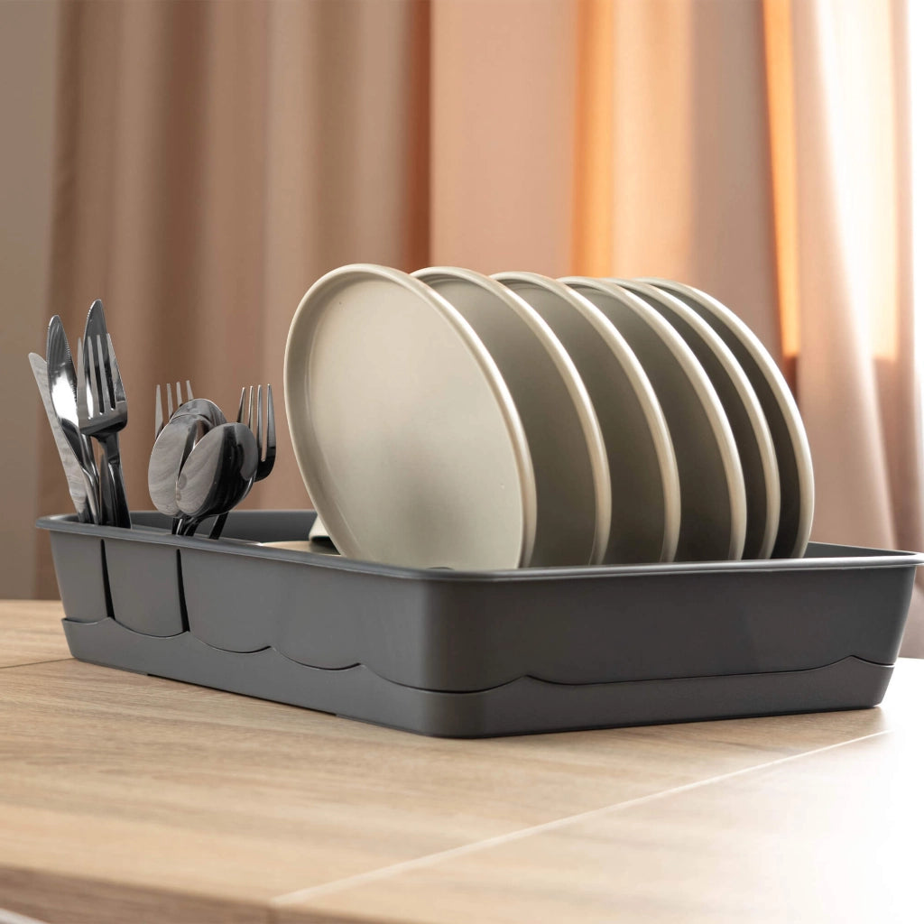 Scolapiatti KADAX, scolaposate, verticale, grigio, 44,5 cm, grande
