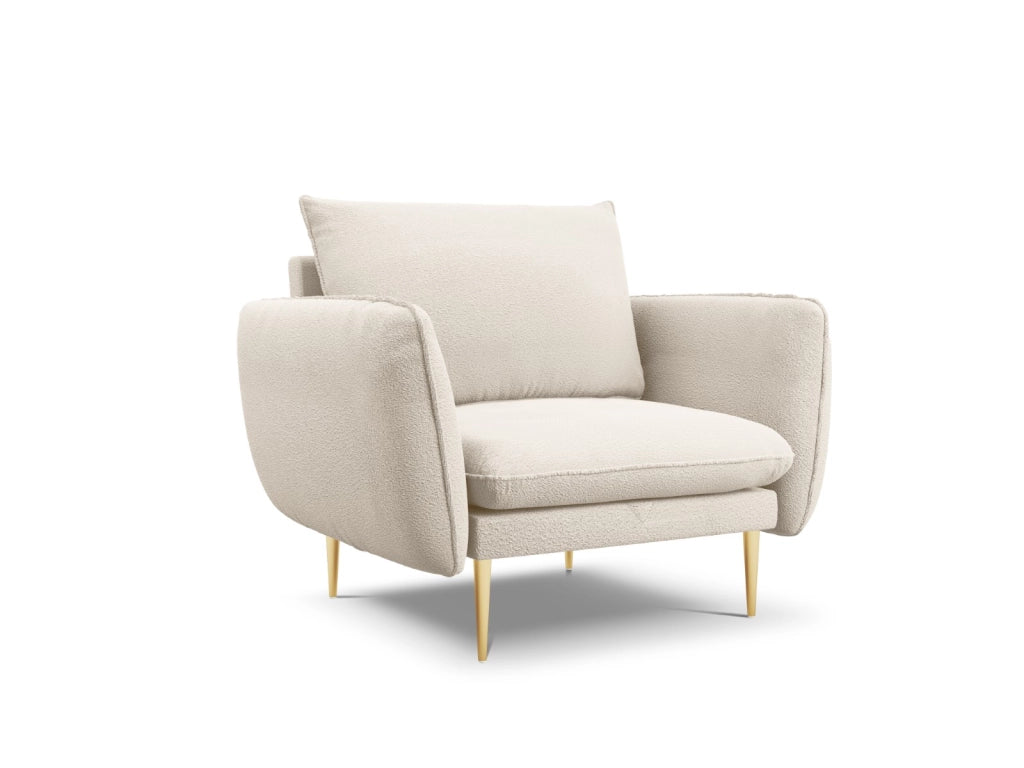 Cosmopolitan Design - Poltrona "Vienna" in bouclé beige 