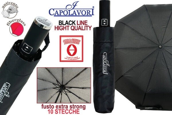 Ombrello da Pioggia Apri e Chiudi Automatico Extra Strond 10 Stecche