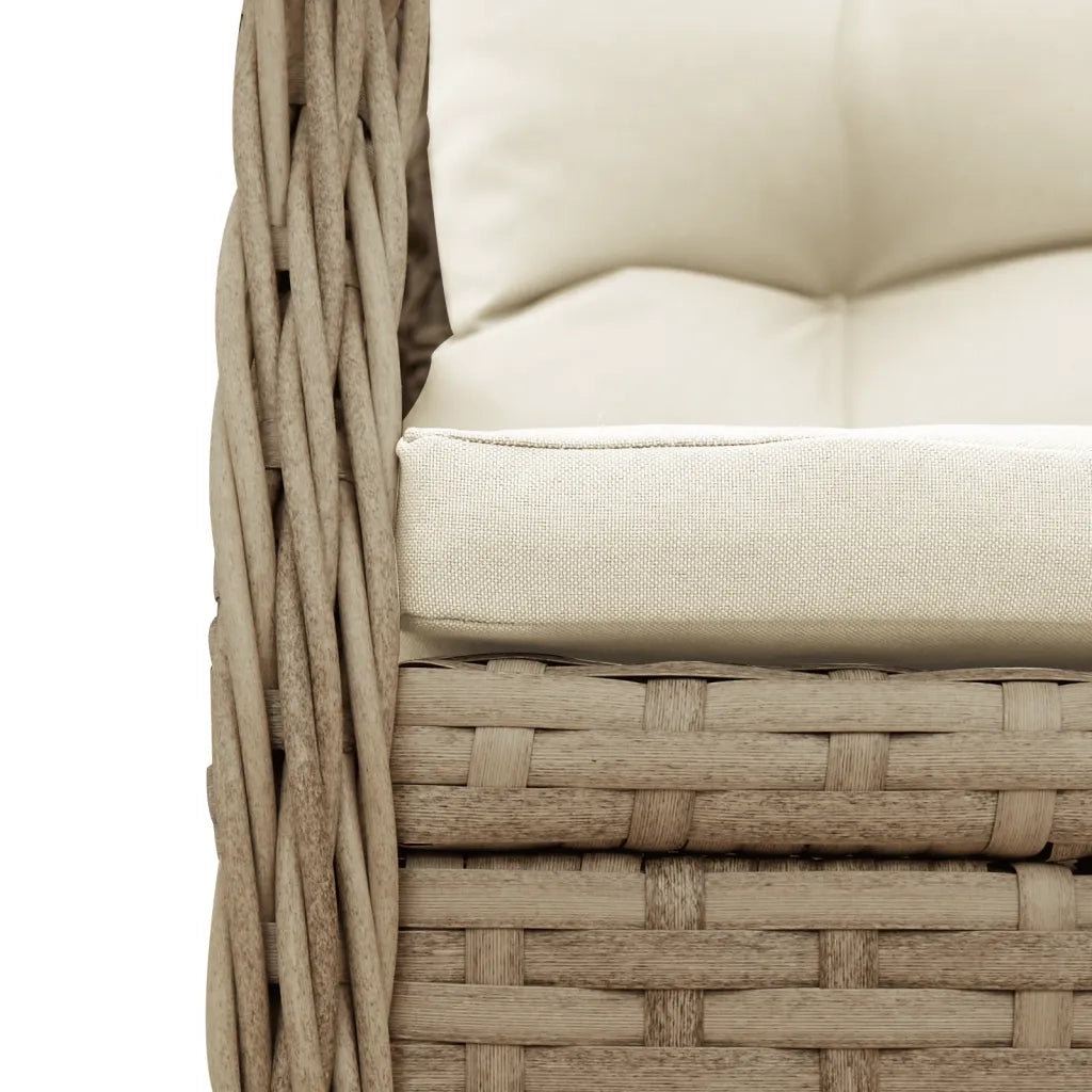 Set da Pranzo da Giardino 7 pz con Cuscini Beige in Polyrattan 3262938