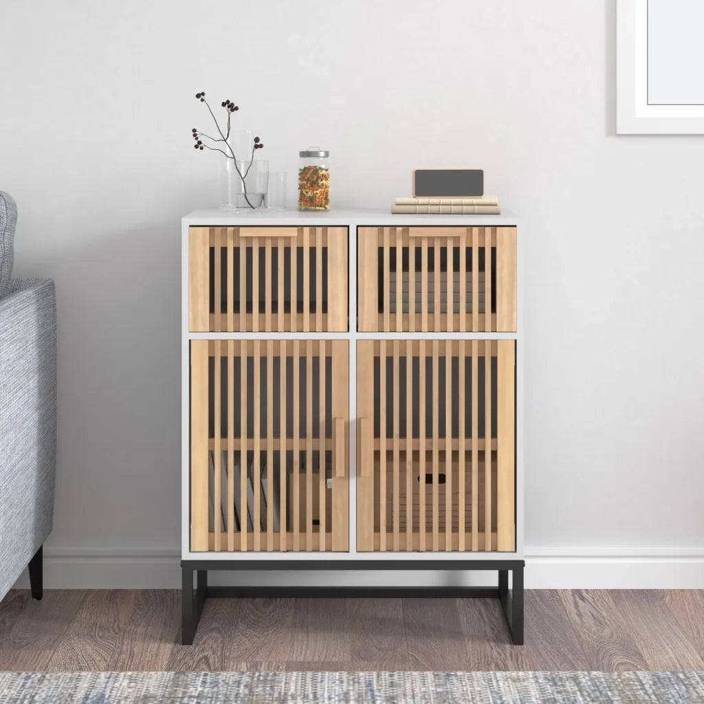 Credenza Bianca 60x30x75 cm in Legno Multistrato 352115