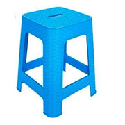 Trade Shop - Sgabello In Plastica Rattan Azzurro H 45,5 Cm Sedia Complemento D'arredo Casa -