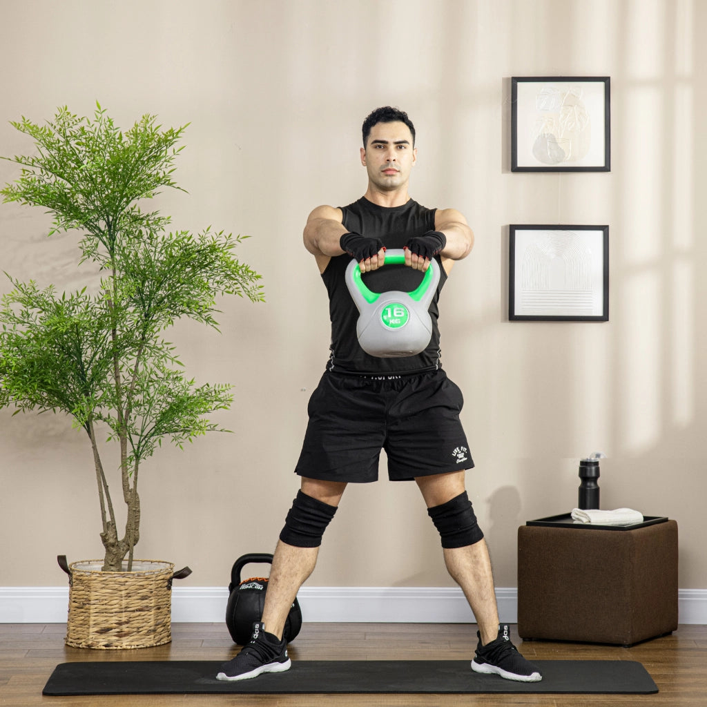 Kettlebell 16 kg ¨C Minimal ¨C Verde Sabbia 27x17x31 cm