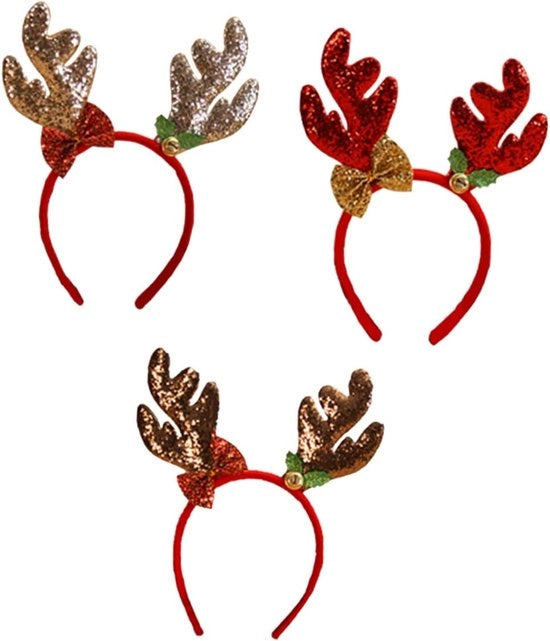 Decorazioni natalizie, fascette di corno di cervo lucente, orologio, rosso oro, caffè, duratura, elastico, adatto per giochi di ruolo per adulti, occasioni festive