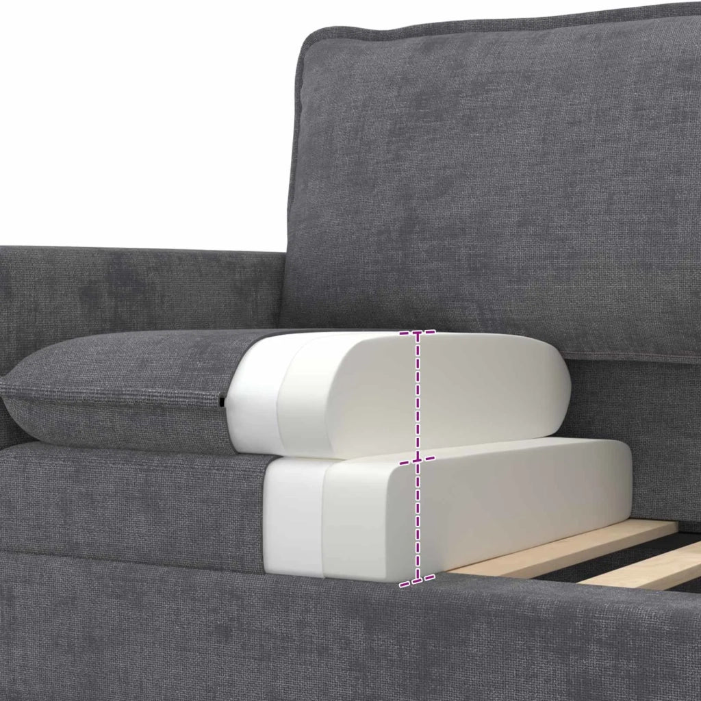 Set di divani 2 pcs Grigio Scuro Poliestere 3417091