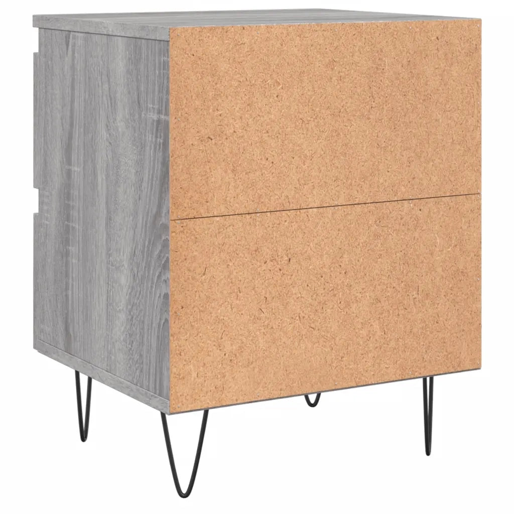 Comodini 2pz-Set di 2 Tavolino da notte Grigio Sonoma 40x35x50 cm in Legno Multistrato 362267