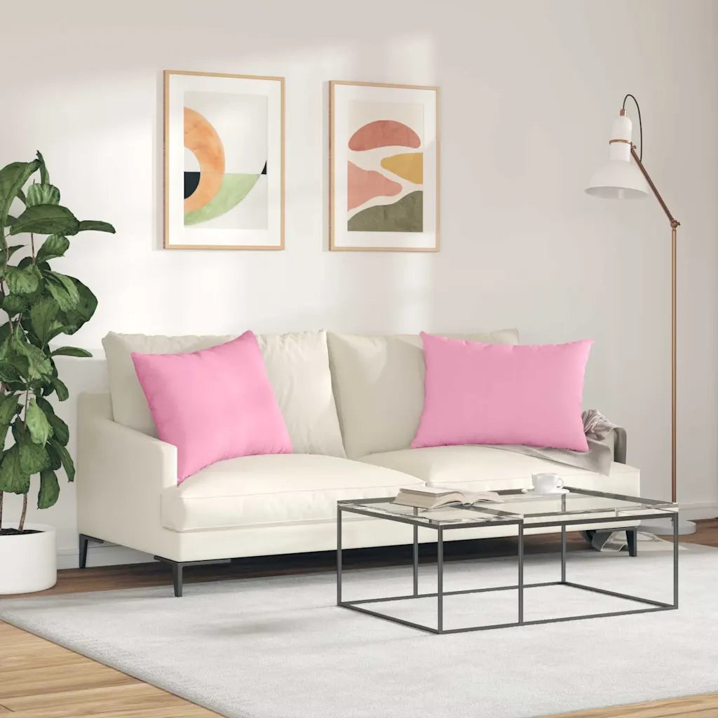 Cuscini da Divano 2 pz | Cuscini per sedie Rosa 70 x 50 cm Tessuto
