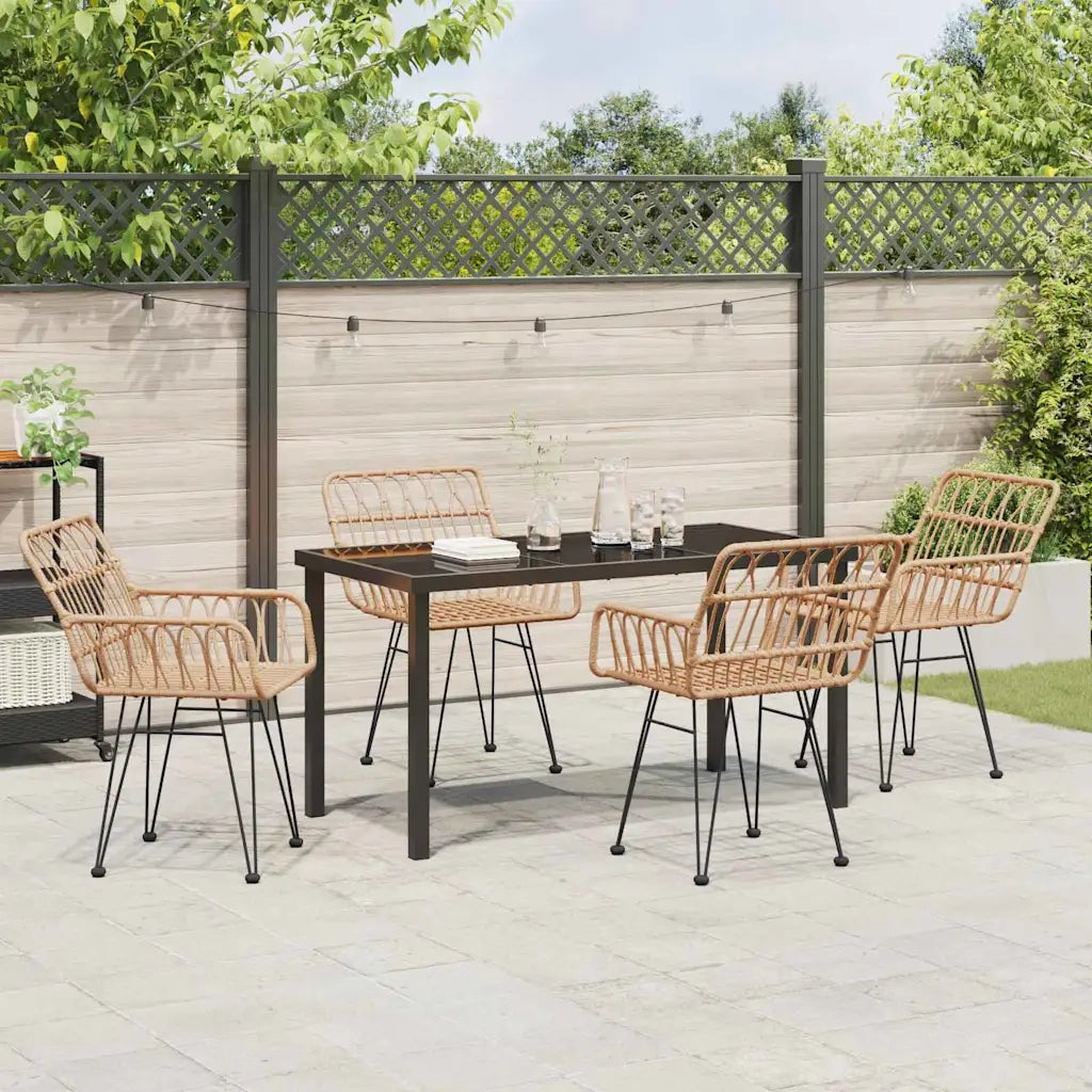 Set da Pranzo per Giardino 5 pcs Marrone