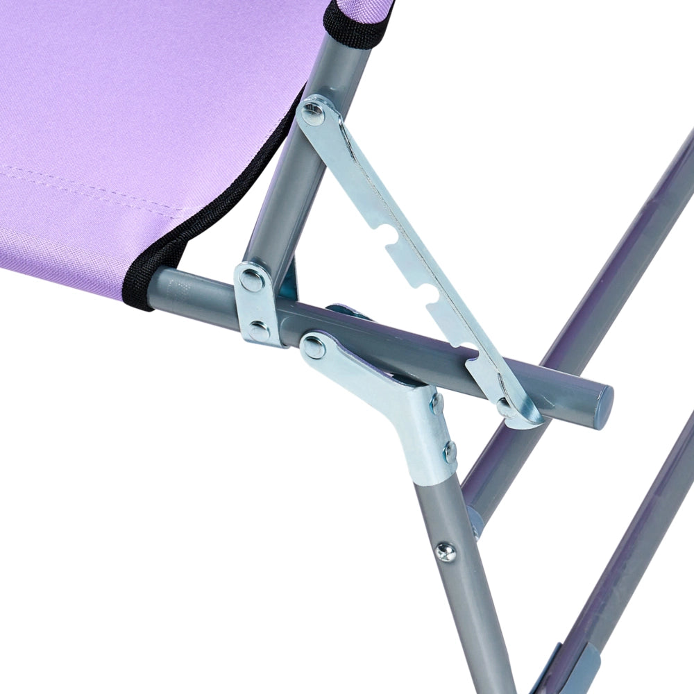Lettino prendisole in Acciaio e Tessuto viola da esterno