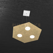 EXAGON SOSPENSIONE 3 LUCI FOGLIA ORO 1142-SP-FO