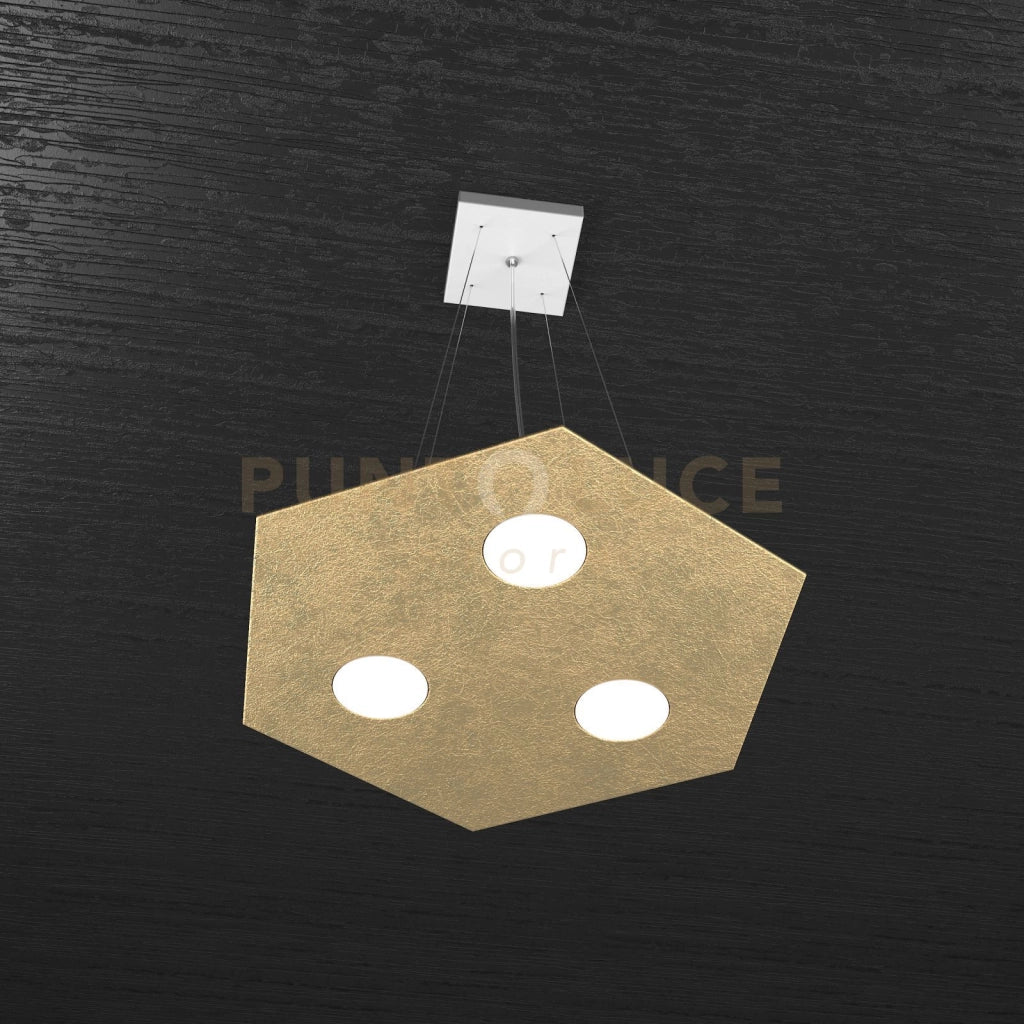 EXAGON SOSPENSIONE 3 LUCI FOGLIA ORO 1142-SP-FO