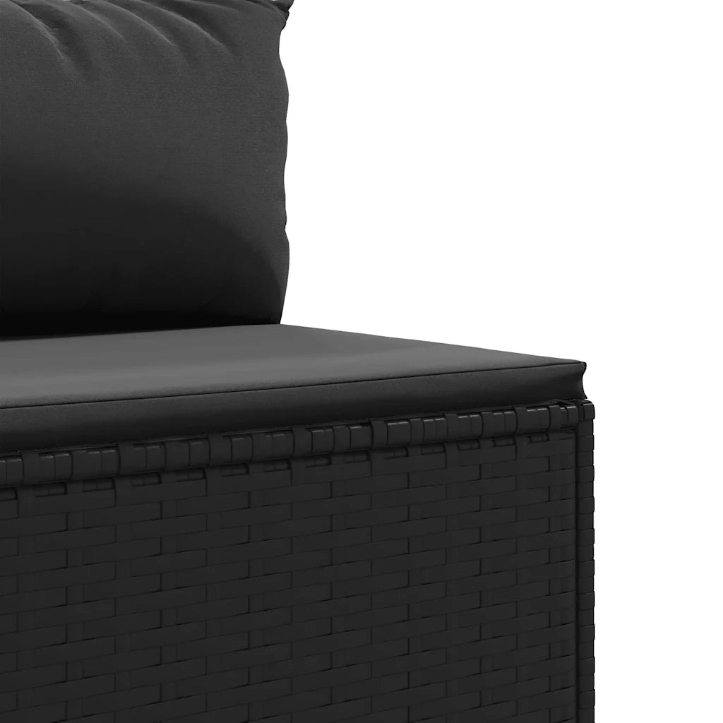 Set Mobili da Giardino 6 pz con Cuscini in Polyrattan Nero 3308019