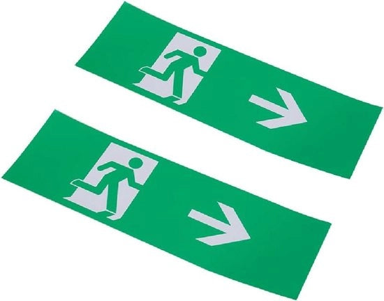 8 pezzi di segnalazione di uscita di emergenza PVC autoadesivi con freccia a sinistra segnalazione di uscita di emergenza.